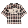 WATSON INTERNATIONAL ANYTHING IS POSSIBLE BROWN SHORT SLEEVE FLANNEL SHIRT