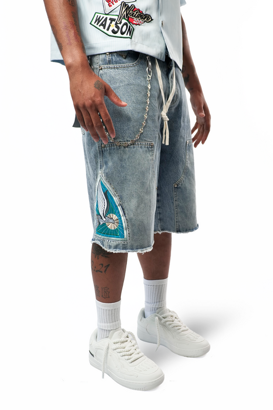 WATSON DOVE LIGHT BLUE DENIM SHORTS