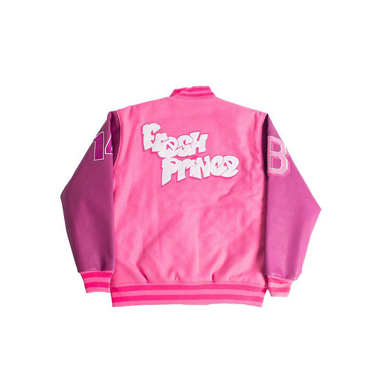 Fresh Prince of Bel-Air Academy Varsity Jacket In Pink - Allstarelite.com