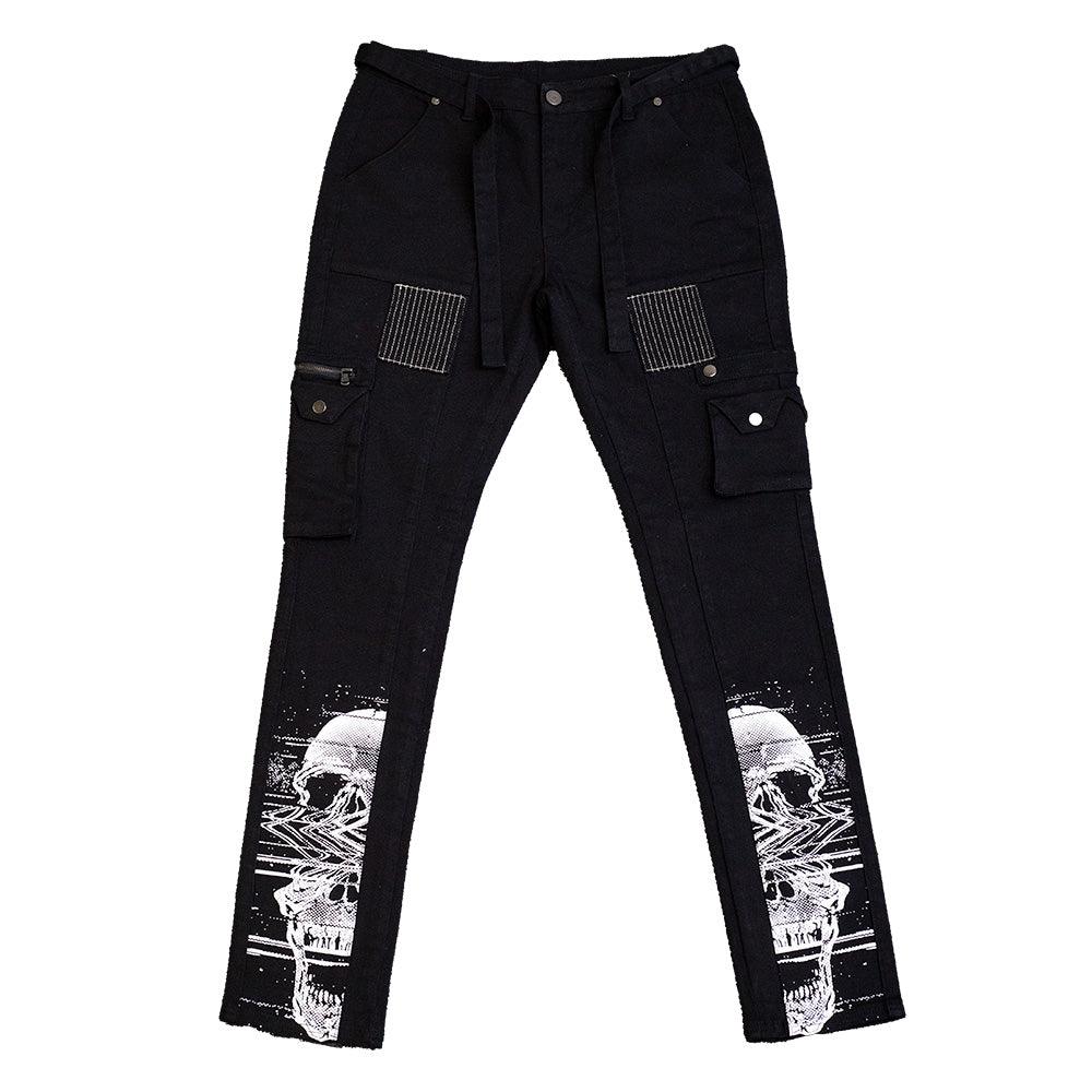 GLITCH SKULL CARGO PANTS - Allstarelite.com