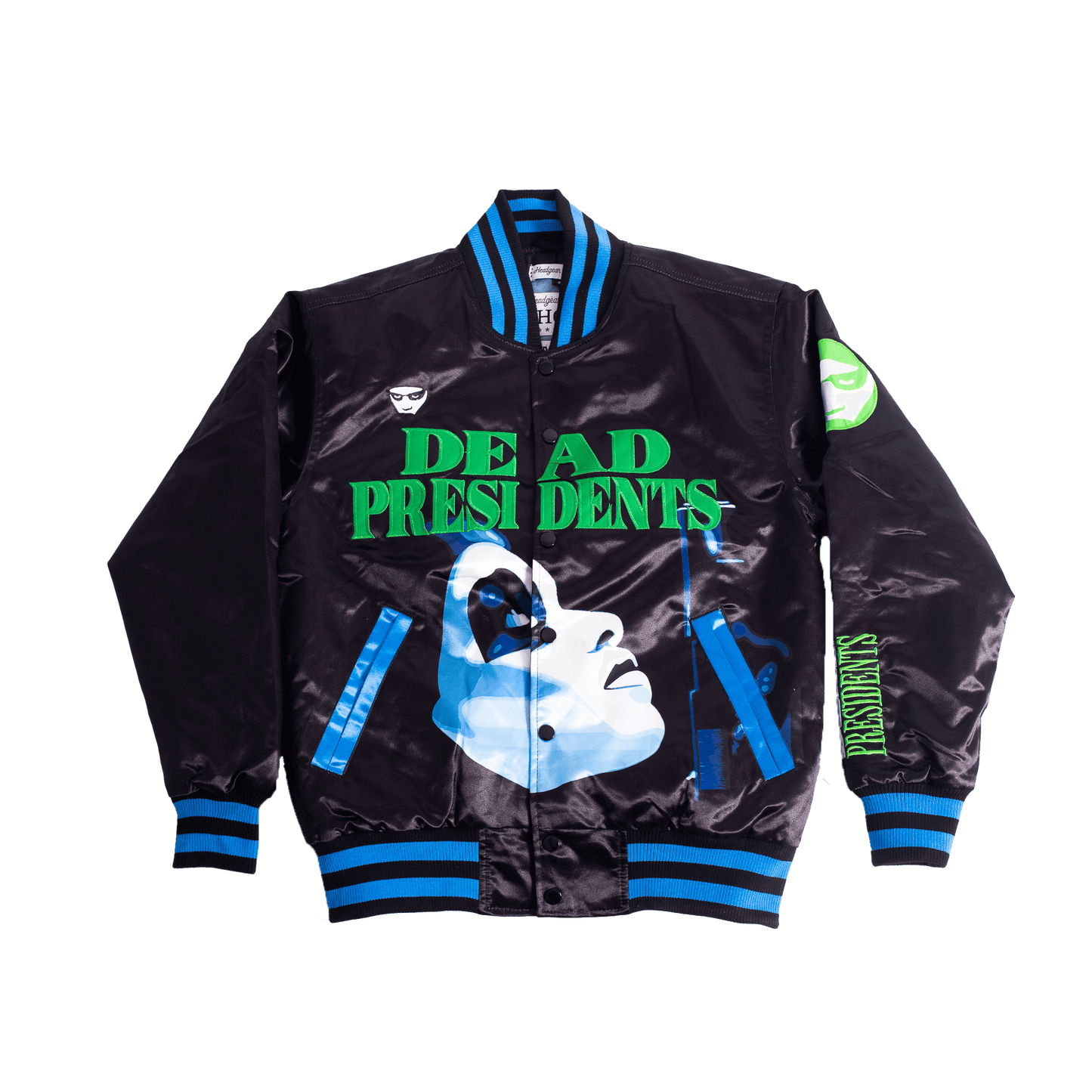 Green/Black Dead Presidents Satin Jacket - Allstarelite.com