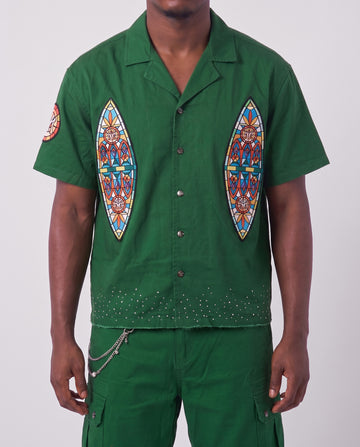 WATSON STAINED GLASS WORK SHIRT (GREEN)