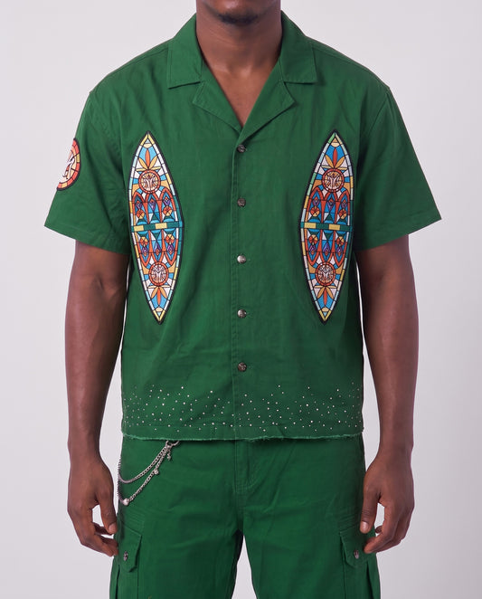 WATSON STAINED GLASS WORK SHIRT (GREEN)