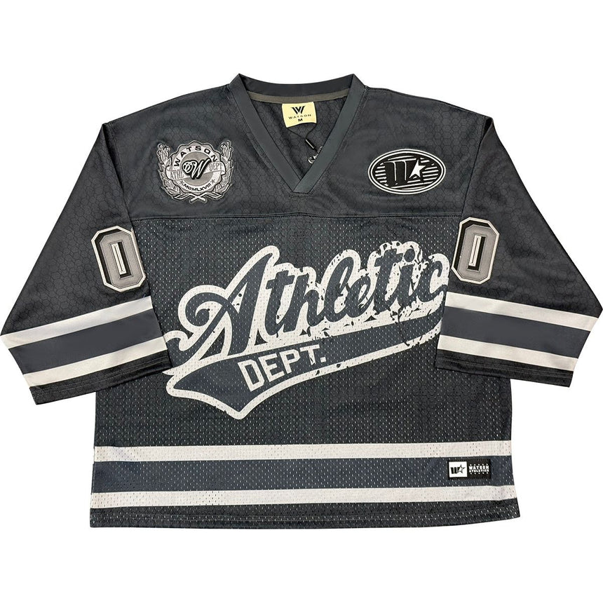 WATSON ATHLETIC DEPARTMENT CROPPED FOOTBALL JERSEY (CHARCOAL)