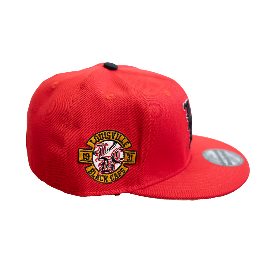 LOUISVILLE BLACK CAPS FITTED HAT (RED)