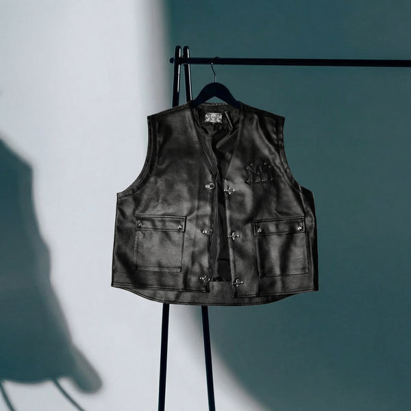 WATSON LEATHER APPLIQUE MOTO VEST – All Star Elite