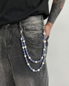 Crystal Purple & Silver Pant Chain
