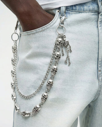 Silver Skulls Pant Chain