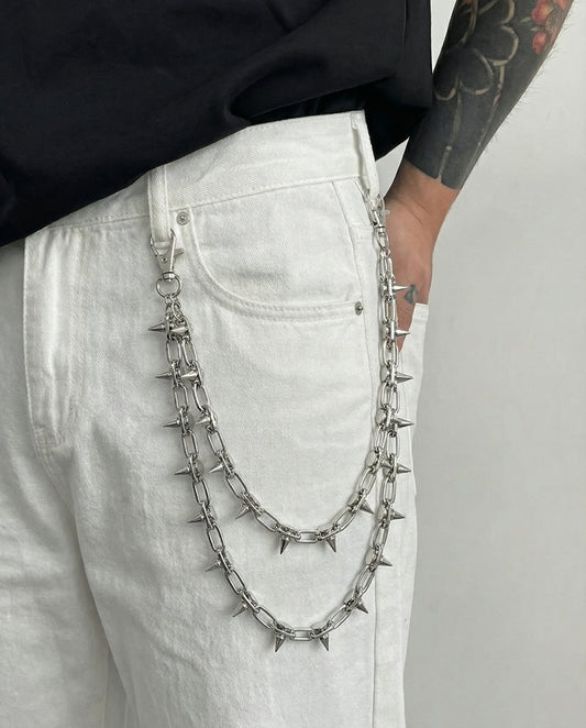 Silver Stud Pant Chain