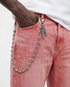 Silver Skull Feather Pant Chain