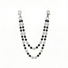 Crystal Double Black & Silver Pant Chain