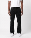 EMBROIDERED STARS STCKED DENIM PANTS (BLACK)