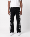 WHITE CHERRY BLOSSOM DENIM PANTS (BLACK)
