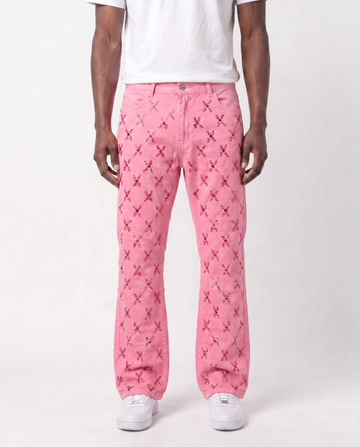 GEMSTONE NET JEANS (PINK)