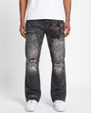 BAGGY BLACK CARPENTER ATTACHMENT WATSON DENIM PANTS