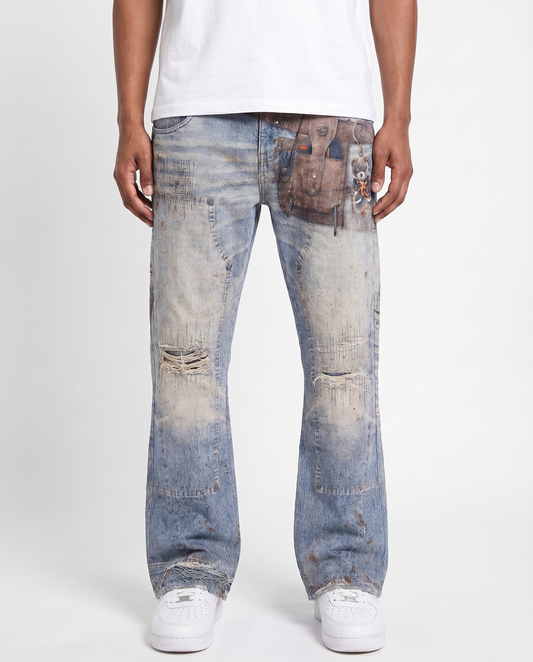 BAGGY BLUE CARPENTER ATTACHMENT WATSON DENIM PANTS
