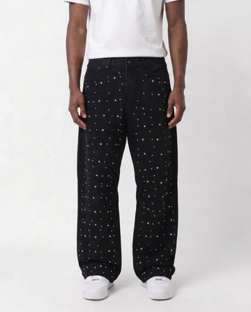 WATSON DENIM PANTS WITH PEARLS (BLACK)