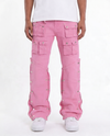 WATSON DENIM PANTS WITH WHITE PEARLS (PINK)