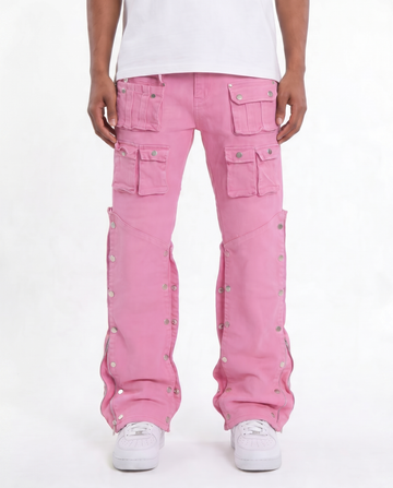 WATSON DENIM PANTS WITH WHITE PEARLS (PINK)