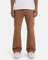 BROWN ALL OVER EMBELLISHED RHINESTONE CRYSTAL WATSON DENIM