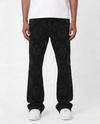CROSS RHINESTONE DENIM PANTS (BLACK)