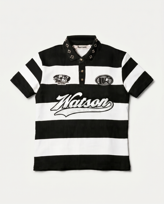 WATSON RUGBY POLO (BLACK/WHITE)