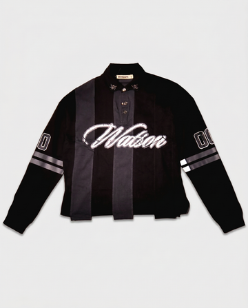 WATSON MULTI SPLIT LONG SLEEVE POLO (BLACK)