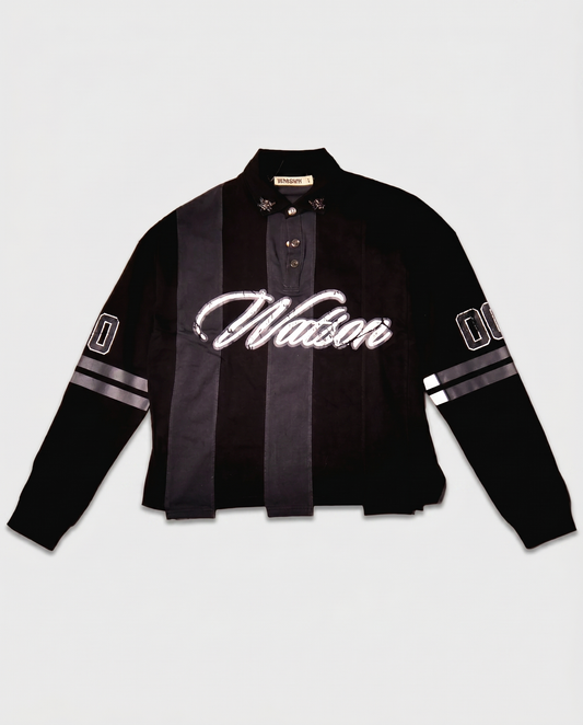 WATSON MULTI SPLIT LONG SLEEVE POLO (BLACK)