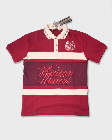 WATSON STUDIOS STAR EMBELLISHED POLO (MAROON)