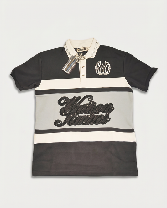 WATSON STUDIOS STAR EMBELLISHED POLO (GRAY)