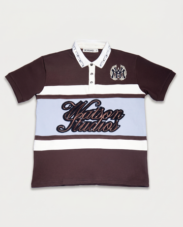 WATSON STUDIOS STAR EMBELLISHED POLO (BROWN)
