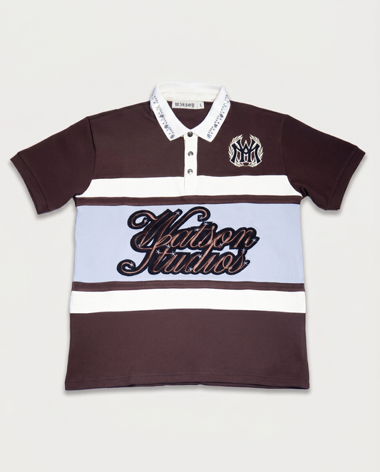 WATSON STUDIOS STAR EMBELLISHED POLO (BROWN)
