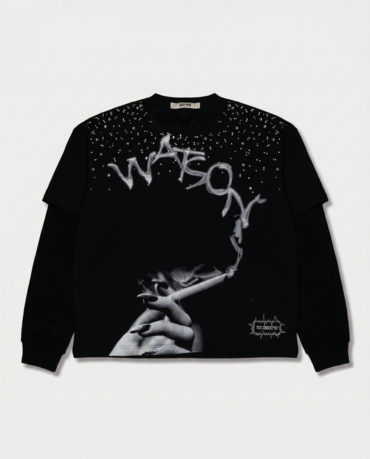 SMOKE LONGSLEEVE T-SHIRT (BLACK)