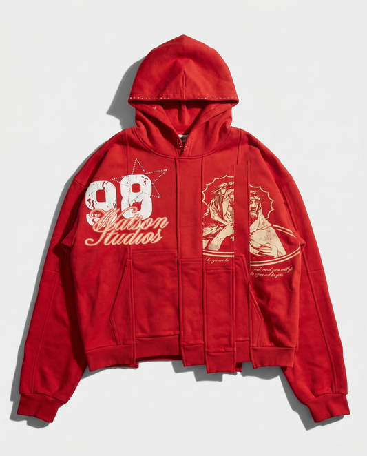 TO GOD BE THE GLORY MULTI SPLIT HOODIE (RED)