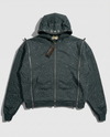 CRYSTAL TRIPLE ZIP HOODIE (CHARCOAL)