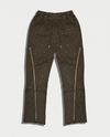 CRYSTAL ZIP FLARE SWEATPANTS (MOCHA)