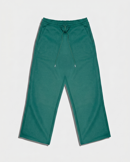 PEARL LINED SWEAT SUIT PANTS (GREEN)