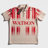 WATSON RED RUBY STRIPES RUGBY POLO (CREAM)