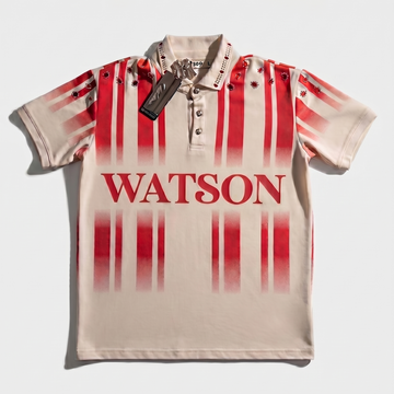 WATSON RED RUBY STRIPES RUGBY POLO (CREAM)