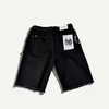 WATSON STAR RHINESTONE PATTERN BLACK DENIM SHORTS
