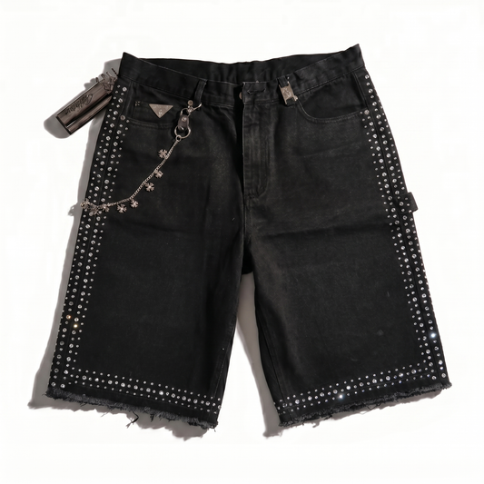 WATSON MULTI STONE BLACK DENIM SHORTS