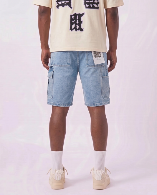LIGHT WASH CARPENTER SHORTS