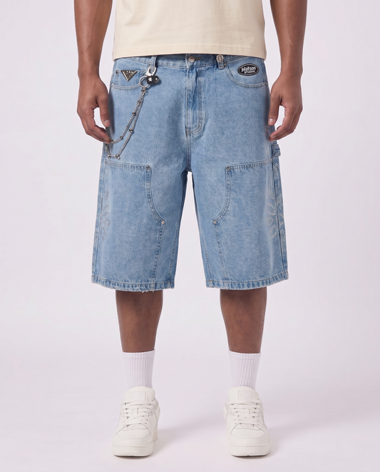LIGHT WASH CARPENTER SHORTS