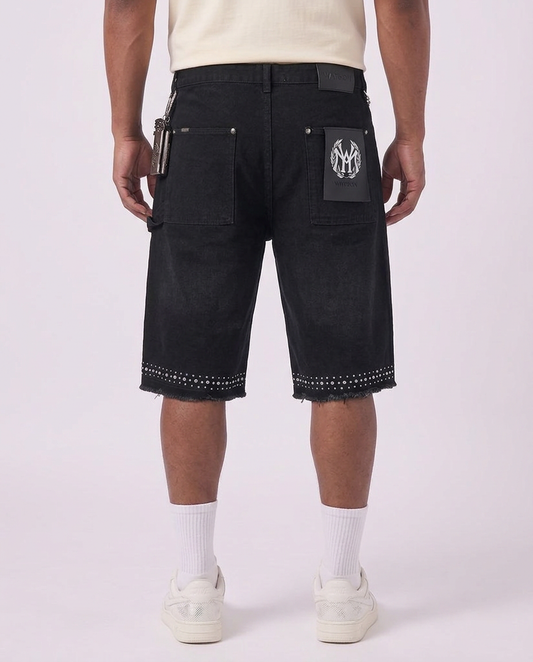 WATSON MULTI STONE BLACK DENIM SHORTS
