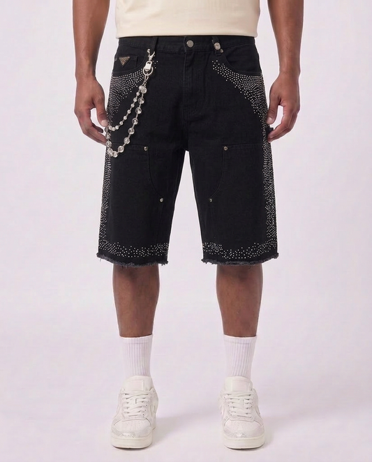 WATSON PEARL BLACK DENIM SHORTS