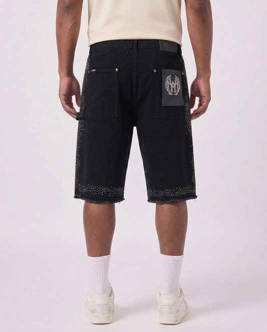 WATSON PEARL BLACK DENIM SHORTS