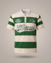SHORT SLEEVE RUGBY POLO (CREAM/GREEN)