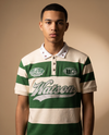 SHORT SLEEVE RUGBY POLO (CREAM/GREEN)