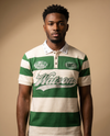 SHORT SLEEVE RUGBY POLO (CREAM/GREEN)