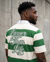 SHORT SLEEVE RUGBY POLO (CREAM/GREEN)